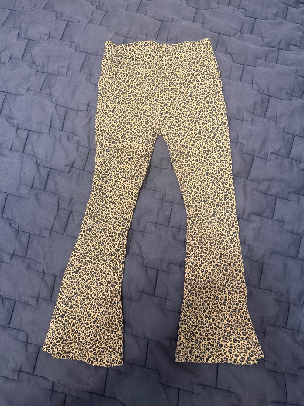 Zara Beige & Black Leopard Flare Leggings